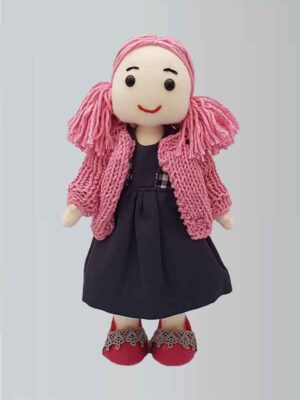 Oyuncak Bez Bebek Zehsa 32cm El Yapımı Pembe Saçlı