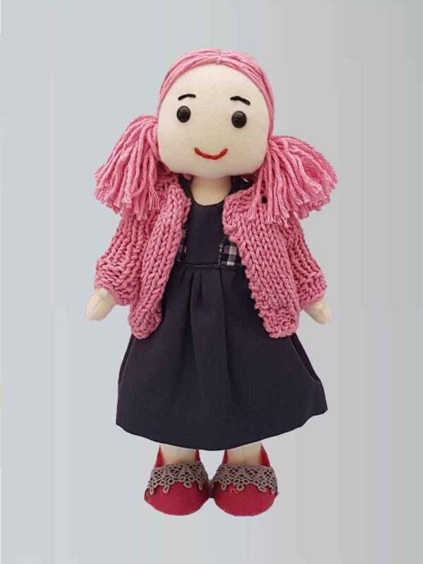Oyuncak Bez Bebek Zehsa 32cm El Yapımı Pembe Saçlı